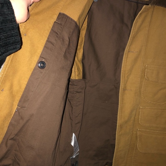 Pendleton Men’s Woolen Mills Tan Brownsville Jacket Corduroy Collar Trim Medium - Picture 8 of 10